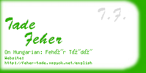 tade feher business card